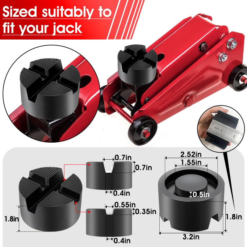 DEDC Floor Jack Pad,Universal Thickened Rubber Pinch Weld Jack Adapter Pad/Puck, Car Lift Frame Rail Protection Accessories -1 Pc - Image 2